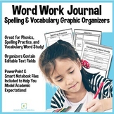 Vocabulary and Spelling Graphic Organizer Templates