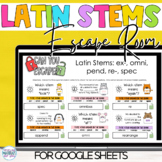 Word Work Latin Stems 6 Escape Room for Google™ Sheets