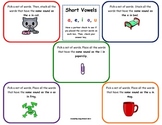 Word Work Daily 5 Hands-on Phonics Mat: Sort Short Vowel S