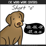 Word Work Literacy Centers - CVC words - Short O