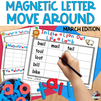 Preview of Word Work | Magnetic Letters Activities | March Activities
