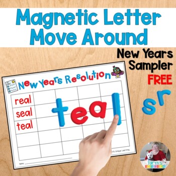 Preview of Word Work | Magnetic Letters Activities | New Years Resolution
