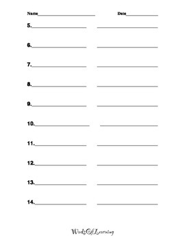 Word Work Money Chart by WadsOfLearning | TPT