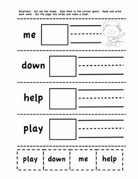 Kindergarten Word Work Pack CVC Words, Sight Words, Sentences, Blends