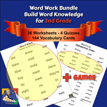 Preview of Word Work - Phonics - Spelling - Vocabulary (2nd Grade Year Long Bundle)
