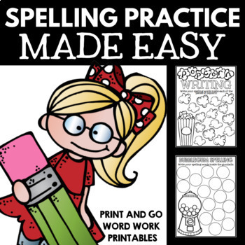 Preview of Word Work Printables for Any Word List - No Prep Spelling Practice Worksheets