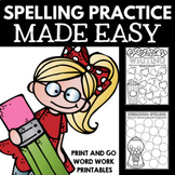 Word Work Printables for Any Word List - No Prep Spelling 