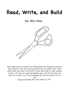 Preview of Word Work-Read, Write, and Build