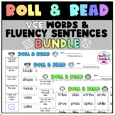 Word Work Roll & Read VCE words and fluency sentences BUNDLE
