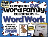 Word Work Set - 27 Word Families - 115 Picture - Word Cards - CVC