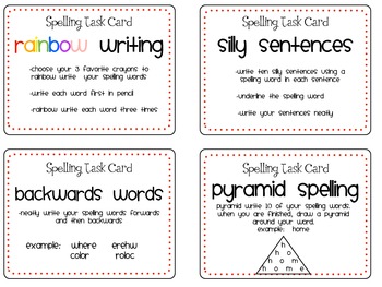 Preview of Word Work & Spelling task cards