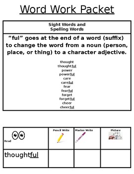 Preview of Word Work - Suffixes (FUL)