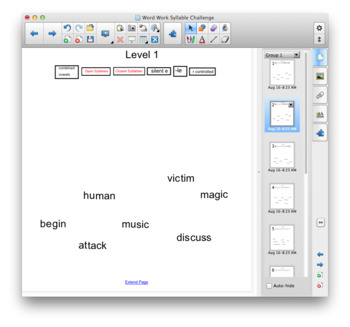 Preview of Word Work Syllable Challenge