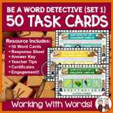 Word Work Task Cards Detective Activity Set 1