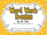 Word Work Task Cards & Recording Sheets Freebie