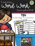 Word Work Templates for Centers