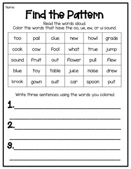 word work vowel digraphs o by morgan gifford