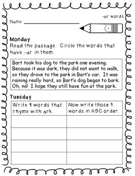 2nd grade word work activities weekly tpt