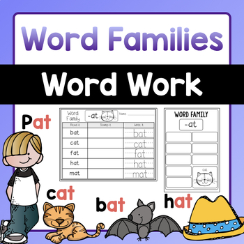 Preview of Word Work - Word Families - Kindergarten and First Grade
