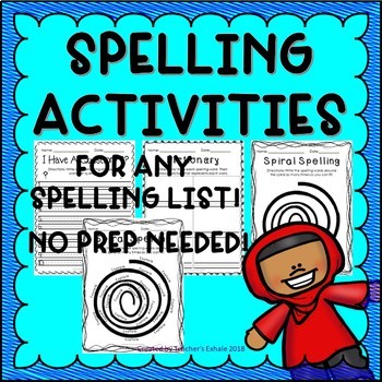 Preview of Spelling Activities 3 - Any Spelling List!