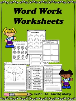 word work worksheets by the teaching champ teachers pay teachers