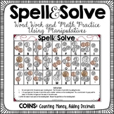 Word Work and Math Coins Activity w/ No Prep Option