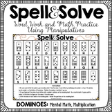 Word Work and Math Dominoes Activity w/ No Prep Option