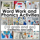 Word Work and Phonics Activities (10 Grab and Go)
