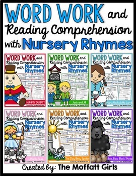 Preview of Word Work and Reading Comprehension with Nursery Rhymes: The BUNDLE