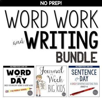 Preview of Word Work and Writing BUNDLE for Grades 4-8