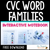 Free Download CVC Word Family Interactive Notebook Freebie