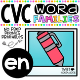CVC Word Family 'EN' No Prep Phonics Printables