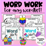 Word Work for ANY word list | Early Elementary Word Work |