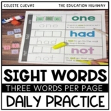 Word Work for Sight Words Daily Practice