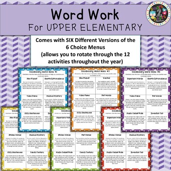 Word Work for Upper Elementary - Vocabulary Centers - Set Four | TPT