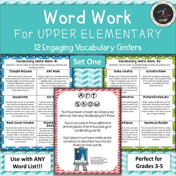 Preview of Word Work for Upper Elementary - Vocabulary Centers - Set One