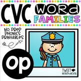 CVC Word Family 'OP' No Prep Phonics Printables