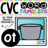 CVC Word Family 'OT' No Prep Phonics Printables