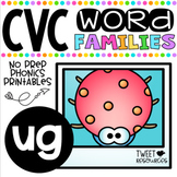 CVC Word Family 'UG' No Prep Phonics Printables