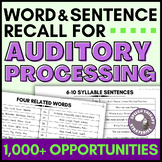 Word and Sentence Recall for Auditory Processing | Speech Therapy