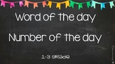 Word and number of the day