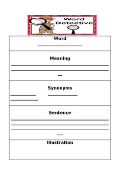Preview of Word detective template