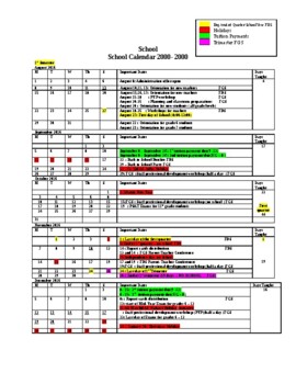 Preview of School Calendar template (editable & fillable resource)