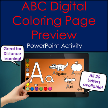 Preview of ABC Digital Coloring Pages Preview no prep distance learning