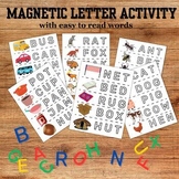 Word game Magnetic letter activity easy to read 3 letter w