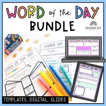 Preview of Word of the DAY BUNDLE - Printable and digital word work activities
