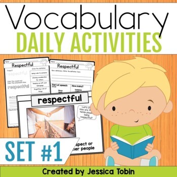 Preview of Vocabulary Activities Set 1- Word of the Day Display and Graphic Organizers