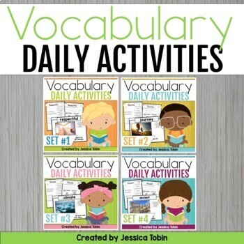 Preview of Vocabulary Activities Bundle - Word of the Day Display and Graphic Organizers