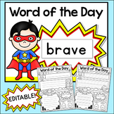 Word of the Day Editable Superhero Theme Posters & Comic B