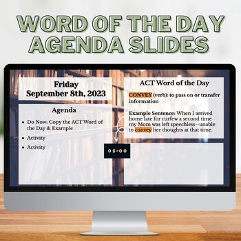 Preview of Word of the Day Agenda Slides- FULL YEAR WORTH OF SLIDES